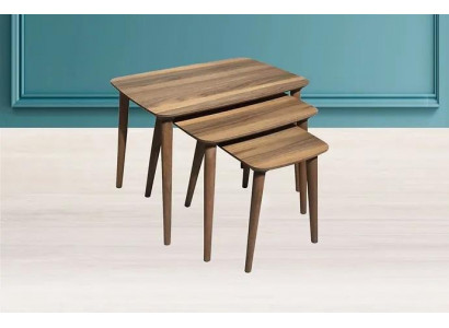 Tables basses rectangulaires Ensemble de 3 tables Salon Salle à manger Bois marron