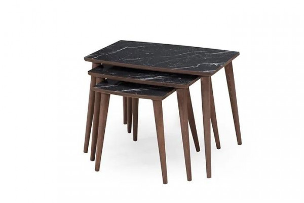 Tables basses rectangulaires 3 x Set Noir Salle à manger -Salon tables new