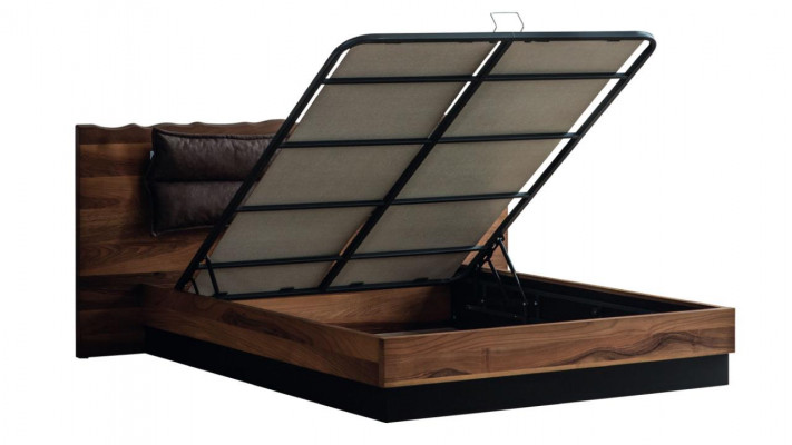 Meubles de chambre modernes Lit de designer 2x Tables de chevet Armoire