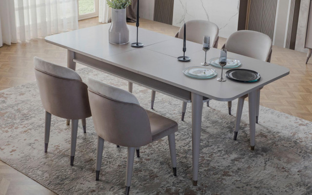 Table extensible de luxe - Chaises de salle à manger design modernes en textile
