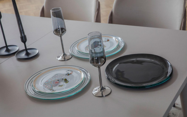 Table extensible de luxe - Chaises de salle à manger design modernes en textile