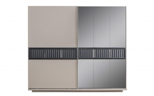 Armoire à glace pour chambre beige moderne en bois