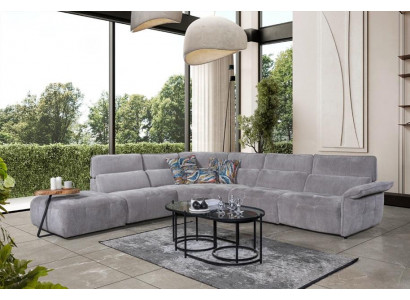 Élégant canapé d'angle gris en forme de L Canapé de designer Salon de luxe Sofas
