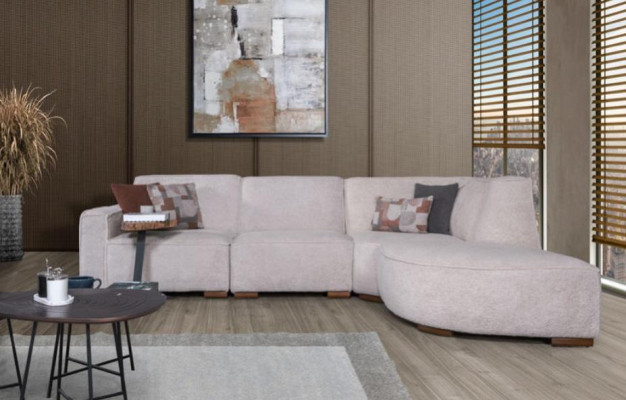 Canapé d'angle exclusif blanc en forme de L Design de salon Canapé moderne Meubles