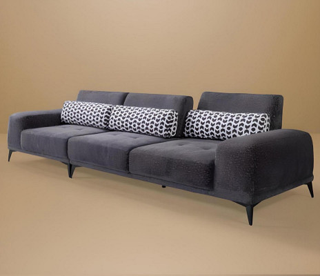 Gris Canapé-lit de luxe pour le salon à 4 places, canapé moderne, mobilier rembourré neuf.
