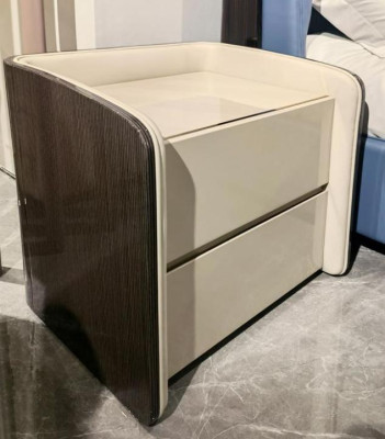Ensemble de chambre à coucher Lit 2x Table de chevet 3 pièces. Design Moderne Lits de Luxe Groupe nouveau