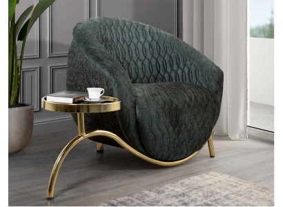 Chaise rembourrée verte Chaise de salon design Meuble Luxueux Fauteuil 1 place