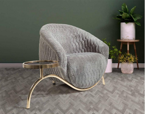 Gris Rembourrage Fauteuil de Club de Designer de Salon à Une Place Noble 1 Place