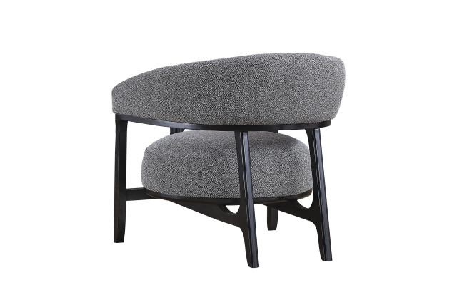 Canapé d'angle rembourré gris, fauteuil en textile design pour salon, suite de luxe