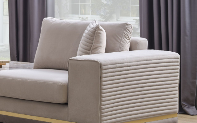 Salon Canapé d'angle beige clair en L Canapé moderne en tissu Meubles de canapé