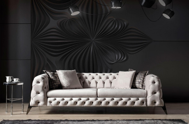 Salon gris clair Ensemble de canapé Chesterfield 4+3 Fauteuil Fauteuil de luxe
