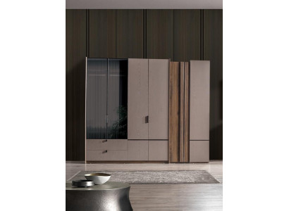 Armoire beige pour chambre de designer - Mobilier moderne de salle à coucher
