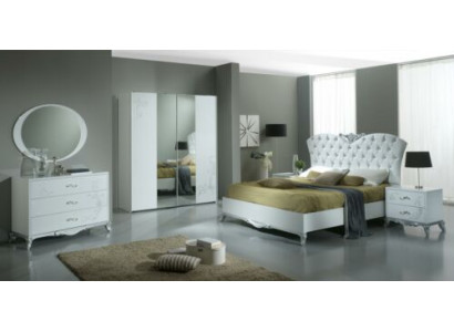 Chambre ensemble de meubles italiens de luxe de style moderne 6 pièces lits armoire baroque