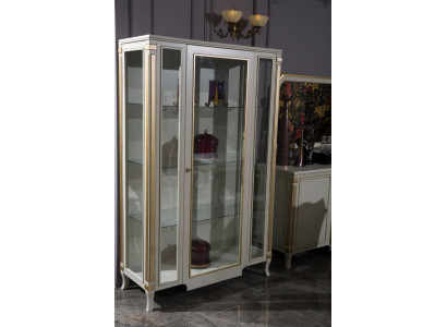 Armoires Vitrines en bois Vitrine en verre Bois massif Vitrine Salon Mobilier Buffet