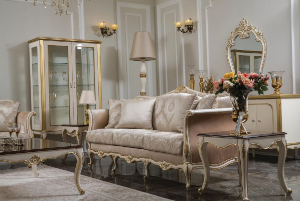Canapé trois places de luxe Canapés trois places style classique Beige