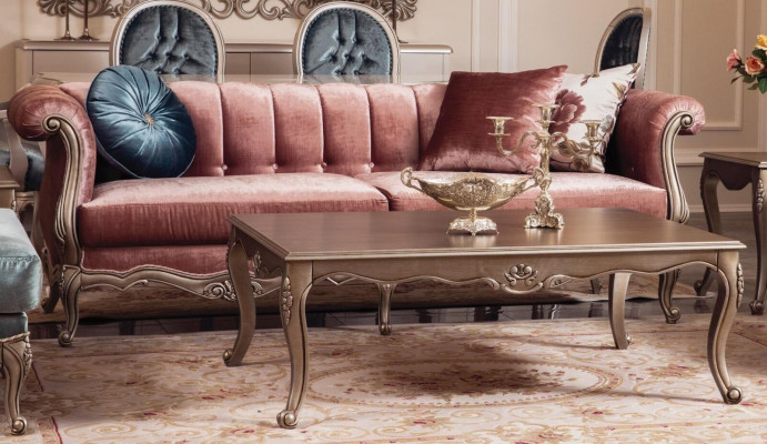 Canapé Canapé Rembourrage canapé trois places design classique Canapés trois places rose