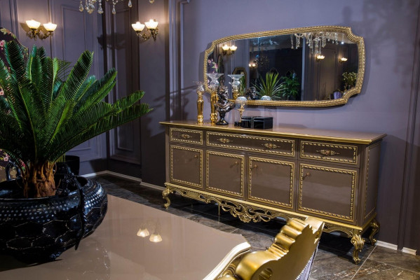 Bahut avec miroir Bahut Baroque Rococo Armoire Meubles Commodes de luxe