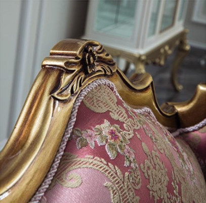 Canapé 3 places en textile violet Canapés Canapé Rembourrage Luxe classique trois places