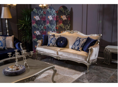 Canape 3 places de luxe Canapes 3 places Baroque Rococo Canape design en tissu