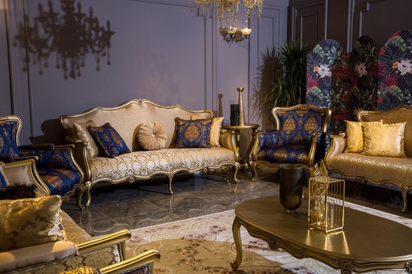 Ensemble de canapé classique 3+3+1+1 place de luxe Ensemble de fauteuil canapé 4 pièces