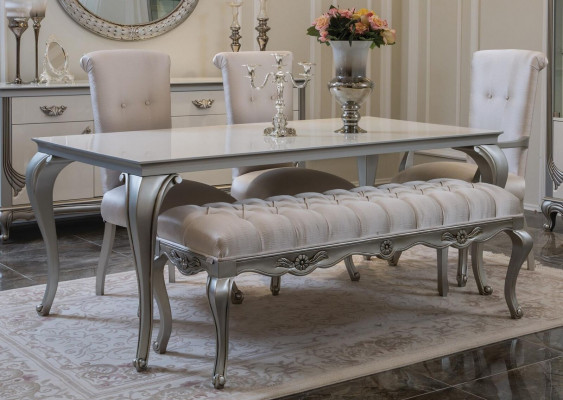 Salle à manger Ensemble 9pcs Table à manger Chaise Commode Vitrine Miroir Tables à manger Bois
