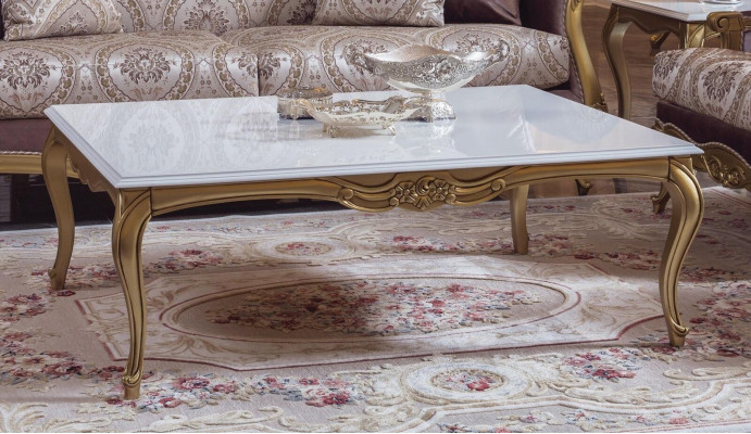 Ensemble de canapé de luxe Table basse Canapés Fauteuil Canapé en tissu Ensemble de canapés 4 pièces en velours