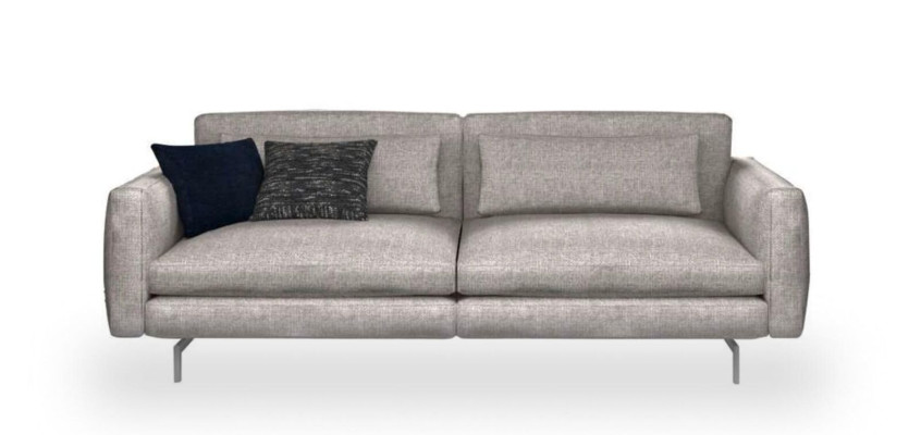 Canapé trois places Mobilier de salon moderne Canapés en tissu Gris Style moderne