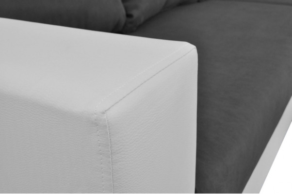 Paysage vivant Canapé d'angle en L Canapé design Canapé Tissu Cuir Repose-pieds