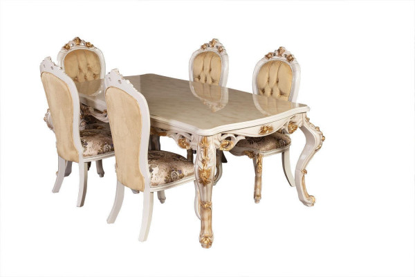 Ensemble de salle à manger classique Table avec 6 chaises Bahut Complet 8 pièces.