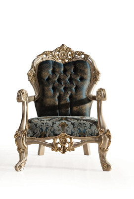Ensemble de canapé Sofa Couch Baroque Rococo Set Table basse Turquoise 5 pièces. or