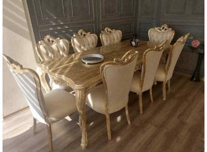 Salle à manger ensemble table avec 8x fauteuils ensemble de sièges canapés en tissu assortis