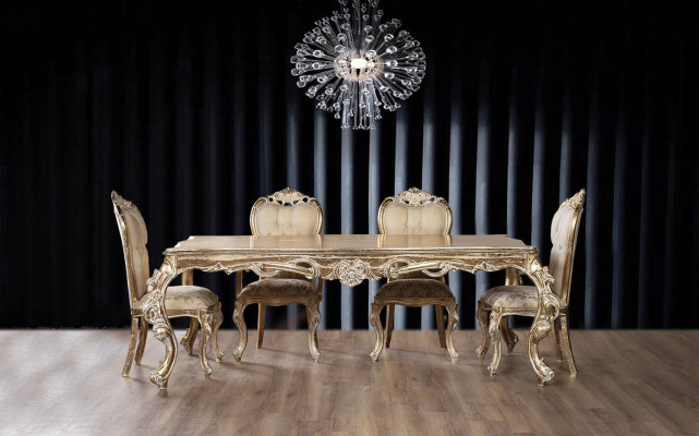 Élégant ensemble de salle à manger Art Déco table à manger avec des chaises de designer