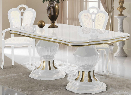 Salle à manger Ensemble complet Table Buffet Vitrine en bois Baroque Vitrines 2 pièces