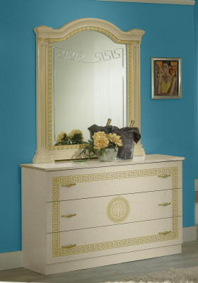 Chambre Chesterfield Lit en Cuir 6 pièces Ensemble de Meubles de Design Table de Chevet Commode