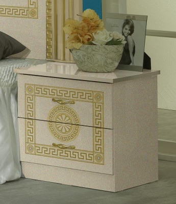 Chambre Chesterfield Lit en Cuir 6 pièces Ensemble de Meubles de Design Table de Chevet Commode