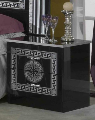 Chambre noire complète Ensemble de commode Style Lit Suite 6pcs. Baroque nouveau