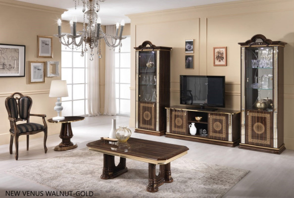 Meuble de cloison italien Armoire Vitrine Meuble TV Ensemble de 3 pièces de haute qualité Vitrines TV en verre