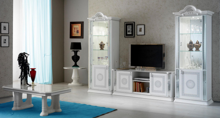 Ensemble de salon Unité murale Vitrine Commode Table Meuble TV Vitrine Ensemble complet de 3 pièces neuf