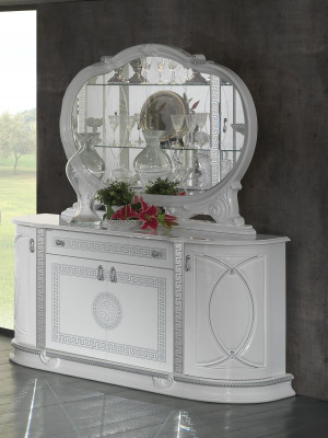 Miroir Commode Armoire Commodes Buffet Chambre à coucher Ensemble de chambre Bois Style moderne 2 pièces