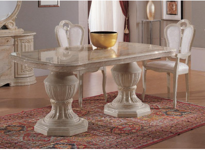 Table de salle à manger ovale luxueuse : meuble au design exclusif en bois italien