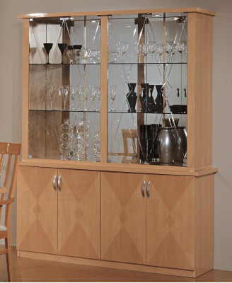 Vitrine classique Armoire Vaisselier Mobilier italien Armoires Vitrines Hêtre nouveau