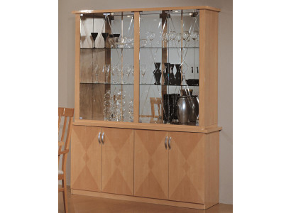 Vitrine classique Armoire Vaisselier Mobilier italien Armoires Vitrines Hêtre nouveau