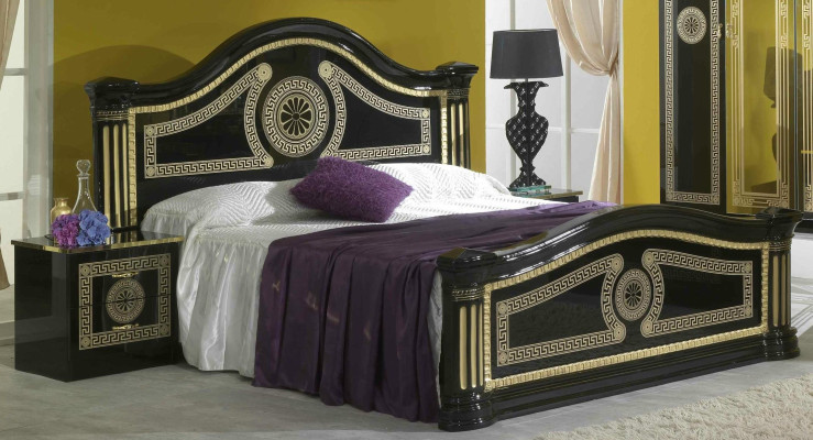 Conception Chambre 3 Morceaux. Lit de Luxe 2x Table de Chevet Classique r Ensemble de Lits
