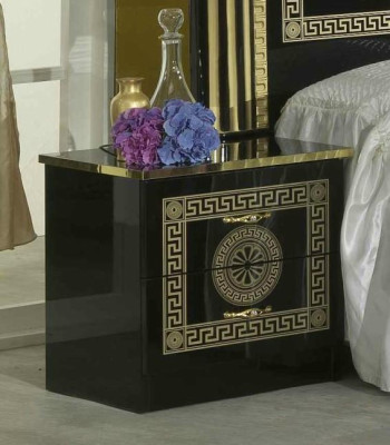 Conception Chambre 3 Morceaux. Lit de Luxe 2x Table de Chevet Classique r Ensemble de Lits