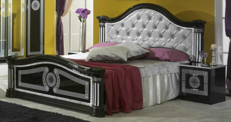 Lits Chesterfield de luxe Lit en bois royal Hôtel Palace Lit double 180x200