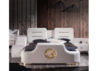 Lit double Lits Moderne Luxe Tabouret Multifonction Design de lit Velours
