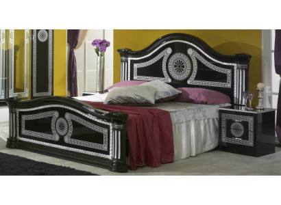 Revêtement de lit Classique Lit double 180x200cm Bois Lits d'hôtel Chambre à coucher nouveau