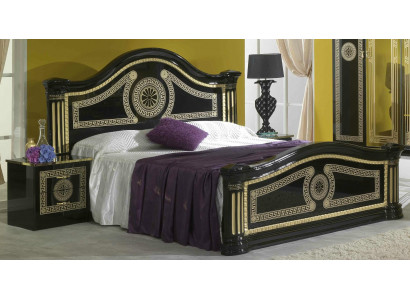 Revêtement de lit Design Luxe en bois Double Hôtel Lits Mariage Dortoir Textile Or