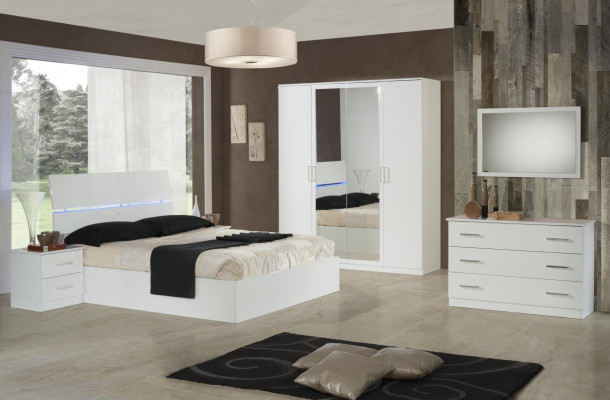 Chambre Classique Lit Hôtel Double Textile Lits Rembourrés Fabriqués en Italie