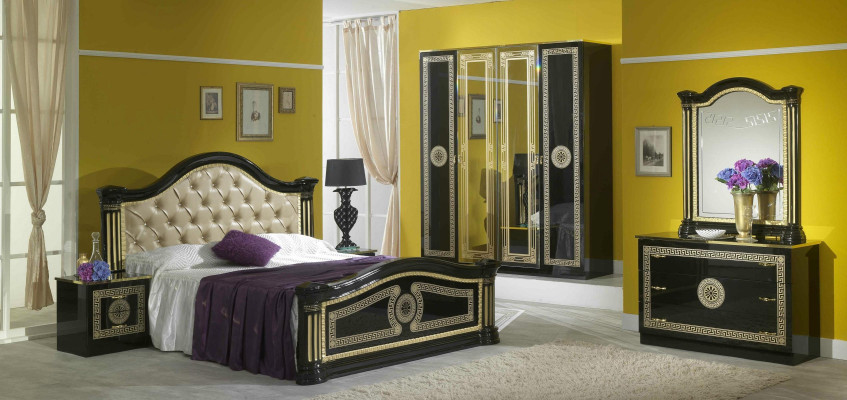 Miroir Commode Armoire Commodes Buffet Ensemble de chambre Bois Style moderne neuf